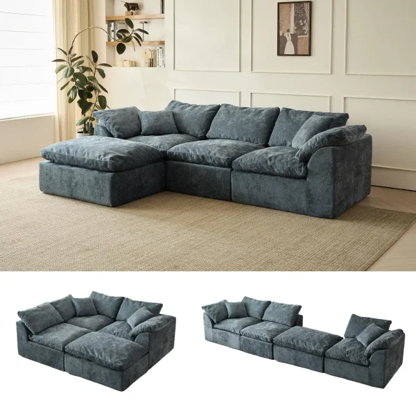 Modern Cloud L-Shaped with Ottoman