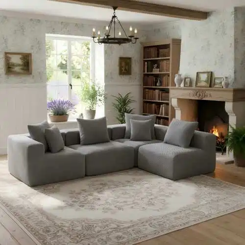 Oversized Modular Deep-Seat Sofa