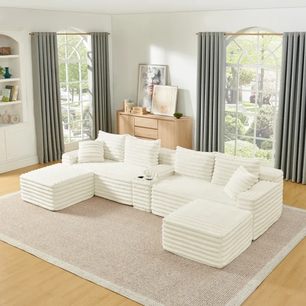 Modular Sofa with Two Ottoman